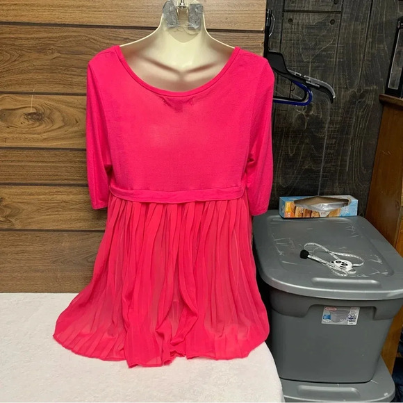 French Laundry pink too with pleated sheer back size Medium.  Pretty detailing - Picture 4 of 9